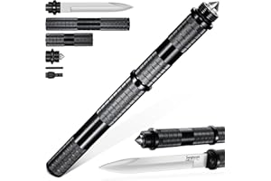 Japaknives Jagdmesser Outdoor 5 in 1 Survival Messer D2 Stahl Feststehende Messer Abnehmbares Multitool mit Pfeife Glasbrecher Bushcraft Messer für Männer Geschenk Schwarz