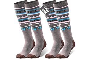 FAYHIJUN Skisocken Herren Damen Kinder skistrümpfe 2 Paar Merino Performance Sportsocken Warme Wintersocken Thermosocken Für Mädchen Jungen Skifahren Snowboard Atmungsaktive Elastische Manschette