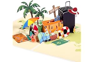 Kesote Kartka podróżna, prezent pieniężny, urlop, kartka pop-up, kartka z życzeniami z okazji osiągnięcia pełnoletności, kartka z życzeniami 3D, karta podarunkowa