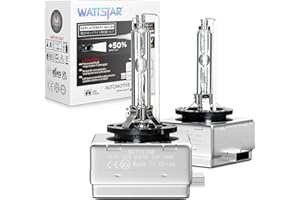 Wattstar Car HID D3S Xenon Headlight Bulbs, 35W 6000K 12V OEM Replacement for Halogen or LED Exterior Headlight Bulbs (Pack of 2)…