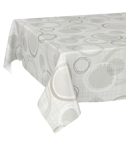 Martina Home Wasdoek tafelkleed, lenzen, wit, 220 x 140 cm