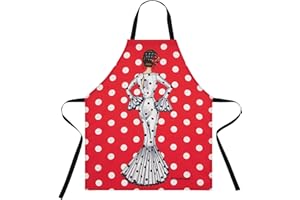 IllustrArte Delantal cocina mujer con diseño flamenco – 100% poliéster lavable – 78x65 cm – hecho en España