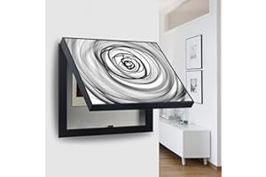 Hengqiyuan Quadri Appesi Scatola Elettrica Contatori Copertura Scatola di Distribuzione Nascondi Dipinti Arte Astratta in Bianco E Nero Decorativo,Horizontal,Lift Cover
