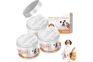 BAWUTZ Pflegetücher für Hunde, 60 Feuchttücher für Haustiere, frei von Duftstoffen für Katzen,Hypoallergen Reißfest Natürliche mit Aloe Vera Reinigungstücher Katzen fur Zähne,Ohren Augen (3PC)