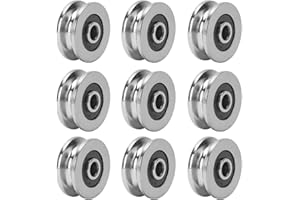 BOABY V1804 V-Nutlager, 10Pcs 4 * 18 * 8 mm Tiefe U-Nut Nutkugellager Doppelt Geschirmte Miniaturkugellager Schienenlagerführung Riemenscheibe, Lager Stahlkettenrad Für 3D-Drucker, Motor, Skateboards