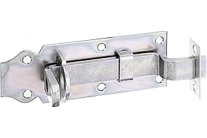 Alberts 117030 Schlossriegel | gekröpft, mit flachem Griff und befestigtem Schließblech | galvanisch verzinkt, dickschichtpassiviert | Platte 120 x 44 mm