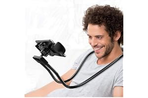 SKYCELL Lazy Neck Phone Tabletops Holder, Neck Hanging Mobile Cell Phone Stand, Multiple Function Bracket, Flexible Rotating Mounts Universal for Smartphones
