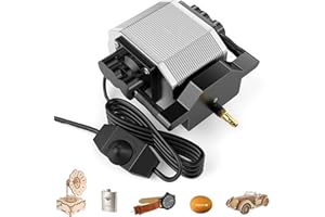 Creatorally Air Assist Laser, 30L/Min Compressore Aria Pompa per incisore e Taglio Laser con Controllo della Velocità per Incisione Materiale in Legno e Metallo, Elevata Durata e Resistenza