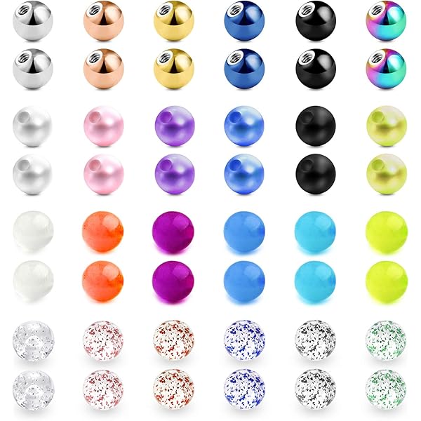 18 Paia Sfere Per Piercing Lingua E Capezzolo - Acciaio Chirurgico E Acrilico, 14G, 12/14/16mm | Gioielli Ipoallergenici - Foto 8