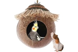 LVTFCO Nido de Periquito | Nidos de pinzones para jaulas,Jaula para pájaros de Coco con Cubierta Tejida, Nido para pájaros para Loros, hámster, Ardilla, agapornis y pinzones