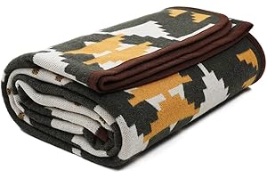 ‎ACUSHLA ACUSHLA Merino Wolldecke Warme Decke Wohndecke Sofadecke Blanket Tagesdecke Plaid Sofa Großer Überwurf Ideal für Outdoor-Camping, Alle Jahreszeiten (160x200 cm-Indisches Grün)