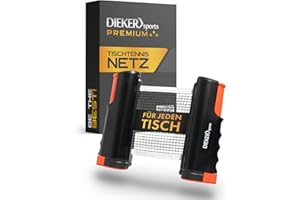‎DIEKER SPORTS Dieker Sports Tischtennisnetz für jeden Tisch [in Sekunden aufgebaut] - ausziehbares Tischtennis Netz [gratis Videokurs vom Profi] - Tischtennisnetz Outdoor & Indoor, Netz Tischtennisplatte Outdoor