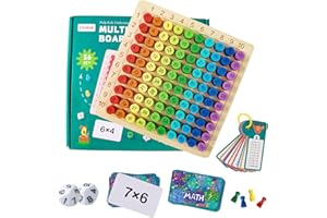 BGNXHYB Table de Multiplication en Bois, Tableau de Multiplication, Jeu de Multiplication, pour la Multiplication Jeu d'apprentissage des mathématiques, Cadeaux pour Enfants