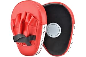 Queta 1 Paire de Pattes d'Ours Boxe en Cuir Bouclier Courbe pour l'Entraînement de Sport de Combat,ntraînement de Boxe Tækwondo Muay Thai Sanda