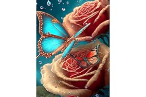 CEOVR Diamond Painting Kits Adult,Diamond Art Painting Kits for Beginner,Mosaic Diamond Painting Art by Numbers,Sparky Diamond Painting Full Set for Home Decorate,Gift for Friends (Brown Rose)