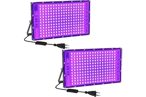 ALWEYSUP Lumières Noires LED 150W Lot de 2, Projecteur LED UV Extérieur pour Fête Lumineuse, Lumières Noires ultra Fines avec Interrupteur Marche/Arrêt, Brillent dans le Noir, pour Fête, Halloween, Peinture