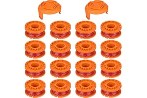 CDIYTOOL - Bobina di ricambio per filo per decespugliatore, linea tagliabordi e decespugliatore per decespugliatore di erbacce, ricariche da 3 m, 0,2 cm (16 bobine, 2 tappi)