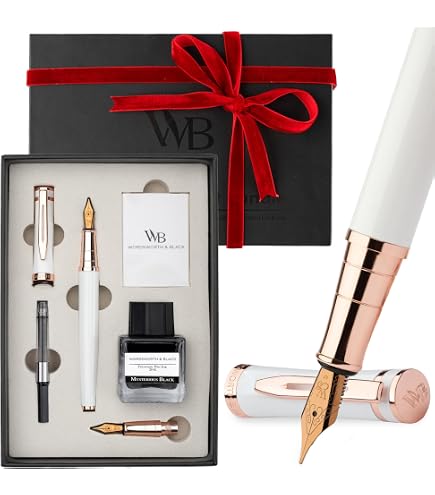 Stylo Plume Luxe Wordsworth & Black – Bois De Bambou, Plume Moyenne Et Extra Fine – Coffret Cadeau Avec Encre, Cartouches, Convertisseur - 6