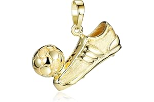 MATERIA BY MATTHIAS WAGNER Materia zawieszka piłkarska dla mężczyzn i chłopców, srebro próby 925, zawieszka na łańcuszek, buty piłkarskie z piłką z etui na biżuterię