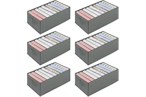 kiximay Wardrobe Organiser, 6 Pieces, Drawer Organiser, Foldable, Organiser System Wardrobe for Storage, Clothes, T-Shirts, Trousers, Underwear