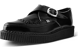 T.U.K. Chaussures Creepers Unisexes en Cuir à Boucle Pointue