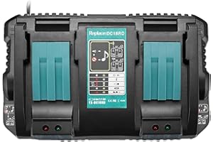 KOCTOTO 6A DC18RD Dual Charger Compatible with Makita 14.4V-18V Battery BL1860B BL1850B BL1840 B BL1830B BL1820 BL1815 Replacement for Makita Battery Charger DC18RC DC18RA DC18RF DC18SF