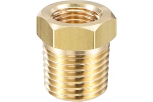 QUARKZMAN mässingsrörmontering reduceringsadapter 1/4 tum BSPT hane x 1/8 tum NPT hona för vatten olja luft tryckmätare tempe