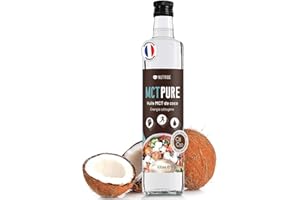 Nutribe Huile MCT Pure C8 C10 - Extraite par Distillation - Laboratoire français | Pour la cétose, l'énergie, la perte de poids, le bien-être cérébral
