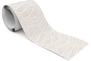 Muralo - Selbstklebende Bordüre - Tapetenbordüre Wandbördure - Dekorative Wandtatto für Wände, Möbel, Decken, Tapeten, Wandverkleidungen, Türen - Zarte Blätter - Br.10cm x Hö.300cm