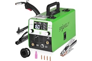 SPRIGHOLLY Gasless MIG Welders 240V 160A, 3-in-1 Welding Machine for Flux Core, Stick & Lift TIG - Readable Digital LED Display