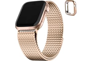 Fullmosa Kompatibel mit Apple Watch Armband 38mm 40mm 41mm Damen Herren, Metall Edelstahl Magnetisch Watch Ersatzbands für iWatch Series 9 8 7 6 SE 5 4 3 2 1,38mm/40mm/41mm Roségold