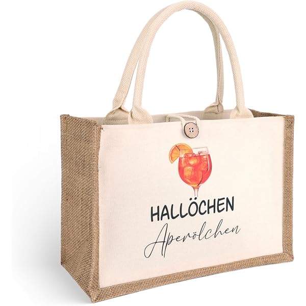 Aperol Sac Cadeau En Toile De Jute Pour Femme, Sac De Plage Avec Motif