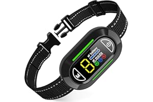 IHPUKIDI Collier Anti Aboiement Chien, Rechargeable Collier Chien avec 4 Modes Son/Vibration/Choc Electrique, Réglable 5 Niveaux de Sensibilité, Étanche IP67 pour Gros Petit Chien - Noir