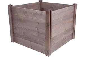 SUTTONS SEEDS Suttons Modular Wooden Square Compost Bin, 91 x 91 x 68cm, 573 litre capacity, easy to assemble, made from sustainable wood, ideal for composting garden and kitchen waste