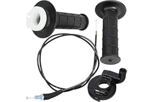 QAZAKY Twist Throttle Accelerator Handle Grip Cable Set for 50cc-90cc 110cc 125cc 140cc 150cc 200cc 250cc 4-stroke Engine Pit Dirt Mini Pocket Bike ATV Quad Scooter CRF50 XR50 7/8inch 22mm Handlebar