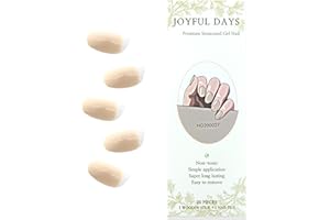 JOYFULDAYS JOYFUL DAYS Tiras de Uñas de Gel Semi-Curado, Autoadhesivas Pegatina de Esmalte de Uñas de Gel, Nail Wrap Incluye Lima y Palo (Nude Beige)