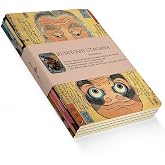 Retronote Faces Series - A5, Kuniyoshi Utagawa 4'l&uuml; Defter Seti I, &Ccedil;izgisiz, Toplam 256 Sayfa, Her biri 64 Sayfa, Tel Dikiş, 