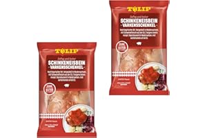 TULIP 2x 600 g Eisbein Schinkeneisbein | Tafelfertig Gegart Vakuumverpackt | Schweinehaxe mit Schwarte einfach im Backofen zubereitet in ca. 30-40 Minuten | Eisbeinfleisch Ohne Kühlung