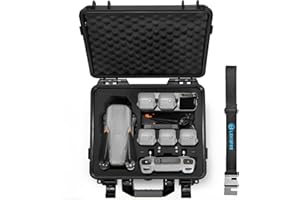 LEKUFEE Maleta Impermeable para dji Air 3S/dji Air 3 /dji Pack Air 3S Vuela Más/dji RC N3/dji RC 2/dji RC N2 Control Remoto y Accesorios (Solo Estuche)