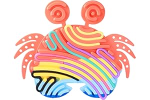 HOPIHY Krabben Sensorik Activity Board, Silikon Sensory Fidget Spiel Toys, Doppelseitiges Sensorisches Spielzeug zur Autismus ADHD für Kinder 3+ & Erwachsene zur Beruhigung, zum 12 Zubehör Schnüren