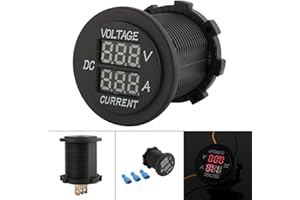 Coche moto DC, Yosoo Moto DC 12-24 V Dual LED Digital Voltímetro Amperímetro Amperímetro Amperímetro Guage para amperímetro digital DC 15a Automotive Replacement Amp Meter gauges kfz einbau voltímetro