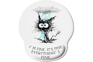 WITBICG Tapis De Souris Ergonomique Repose Poignet Gel, Chat Tapis De Souris Rigolo Voyage, Tapis Souris Antidérapant Et Anti-Douleur en PU, Accessoire De Bureau Mignon (Chat C)