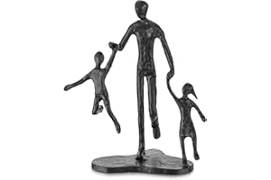 Sziqiqi Vater Geburtstag Geschenke für Vater - Vater Tochter Sohn Eisen Statue Vater Kinder Liebe Skulptur Dekoration für Vatertag Hochzeit Weihnachten Figur für Neue Papa Stiefvater Sohn Ehemann