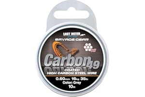 SAVAGE GEAR acier carbone Leader 7x7 10 m, leader pour Brochet, perche & BASS Leader montage pour gréements de pêche, acier pour acier, couvert Leader