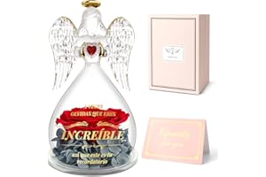 Miofula Regalos Originales para Mujer, Rosa Eterna Ángel Regalo Cumpleaños Mujer, Regalo Inspirador para Amiga, Madre, Abuela, Hermanas, Flores Eternas con Figura Ángel Regalo Navidad(Eres Increíble)