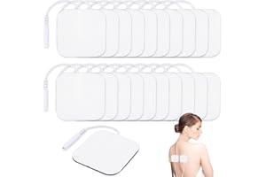 Jognee TENS EMS Elektroden Pads, Superweiches 5 x 5 cm großes TENS-EMS-Gerät, wiederverwendbar zur Linderung von Muskel,Rücken und Gelenkschmerzen (20 Stück)