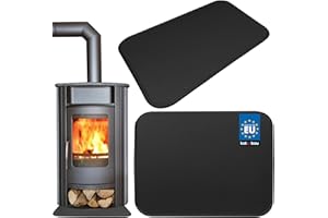 KOTARBAU® - Placa de suelo de chimenea (60 x 80 cm, acero revestido, color negro, protección contra chispas para chimenea y horno