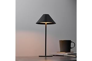 Bojim Akumulatorowa lampa stołowa LED, bezprzewodowa, z funkcją ściemniania, bateria ładowana przez USB, lampka stołowa do baru, salonu, kuchni, stołu do jadalni, dekoracja metalowa, 3000 K, ciepła