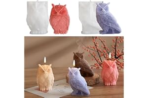 Satiskid 2 Pcs Owl Candle Mould, 3D Owl Silicone Mold, Animal Resin Casting Mould for Aromatherapy Candle, Fondant Cake, Soap, Chocolate, DIY Candle Making Mould