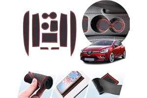 ZCLINKO Compatible with Renault CLIO 4 2013-2018 Non-Slip Mats for Rubber Mats,Centre Console Armrest,Cup Holder,Door Seam Interior Mats Accessories 10 Pcs (Red)